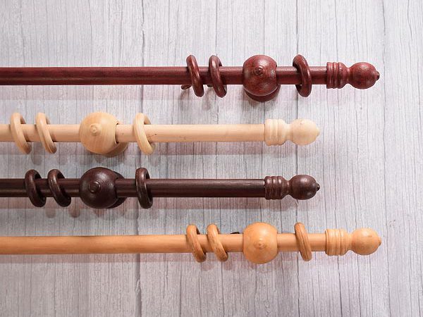 Barral De Madera Para Cortina Con Argollas En 14 Mm