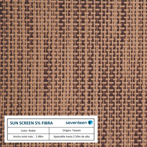 Cortina Roller Sunscreen 5% Fibra