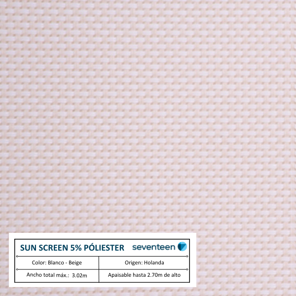 Cortina Roller Sunscreen 5% Poliéster
