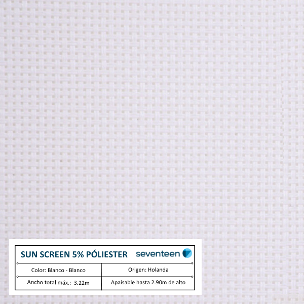 Cortina Roller Sunscreen 5% Poliéster